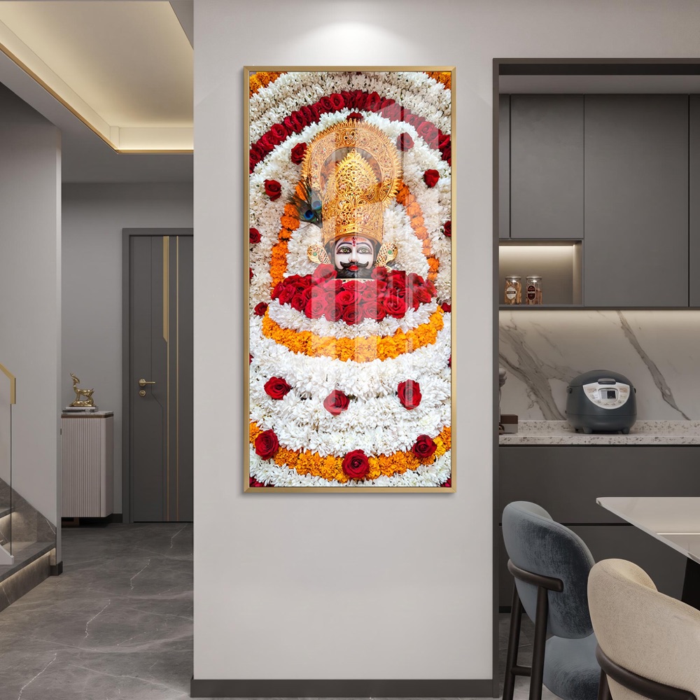 White Rose Shringar Khatu Shyam Wall Frame