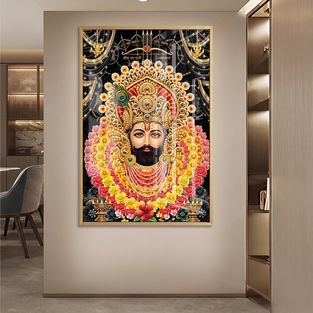 Majestic Khatu Baba Dark Background Painting