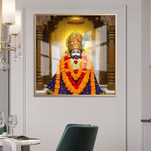 Wooden Mandir Khatu Shyam Ji Idol Painting