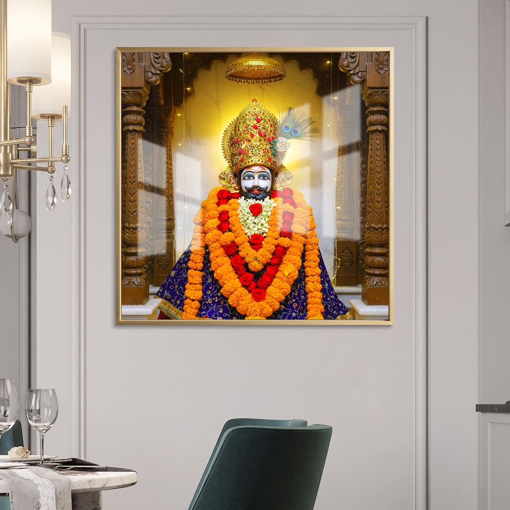 Wooden Mandir Khatu Shyam Ji Idol Painting