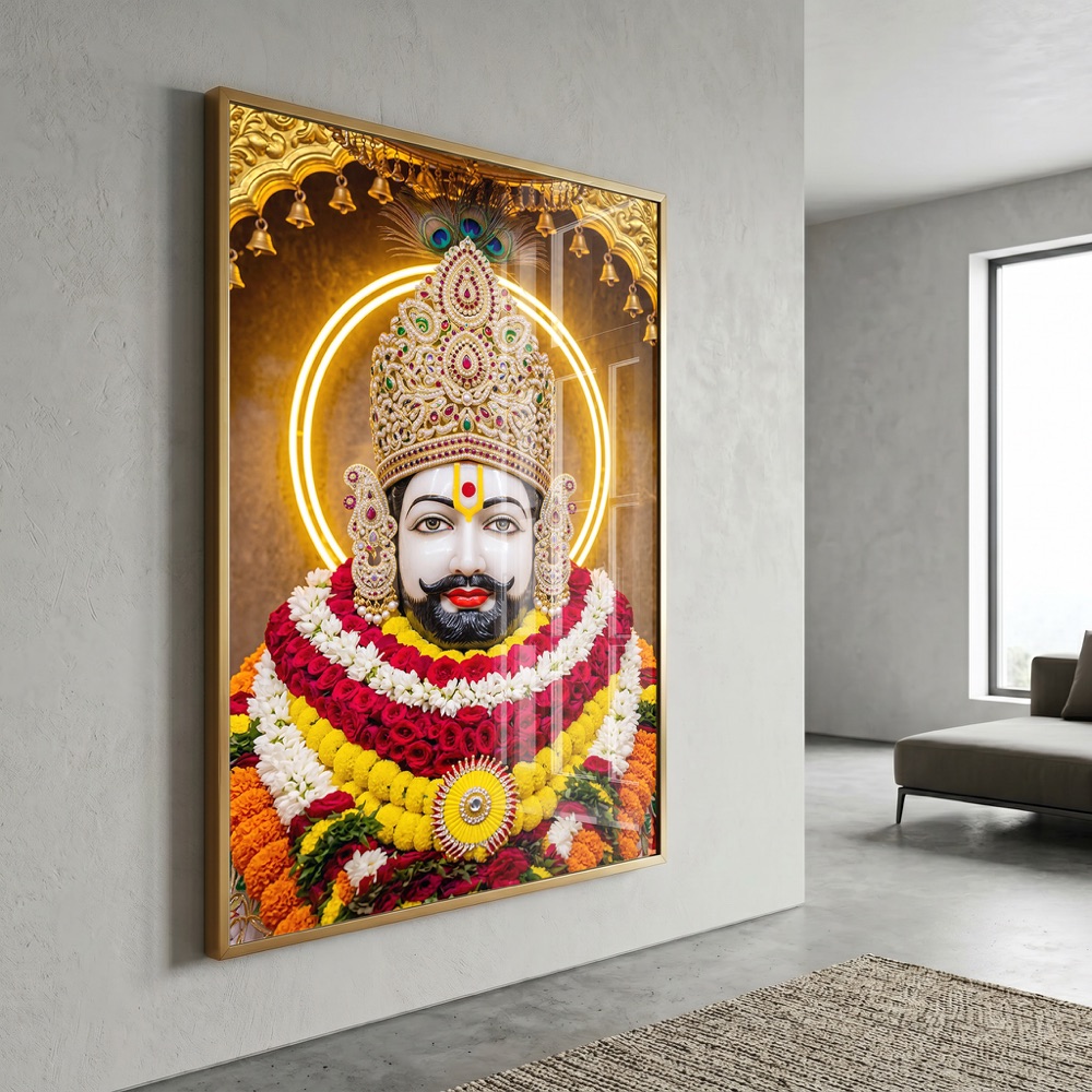 Glowing Halo Khatu Shyam Ji Painting - Image 3