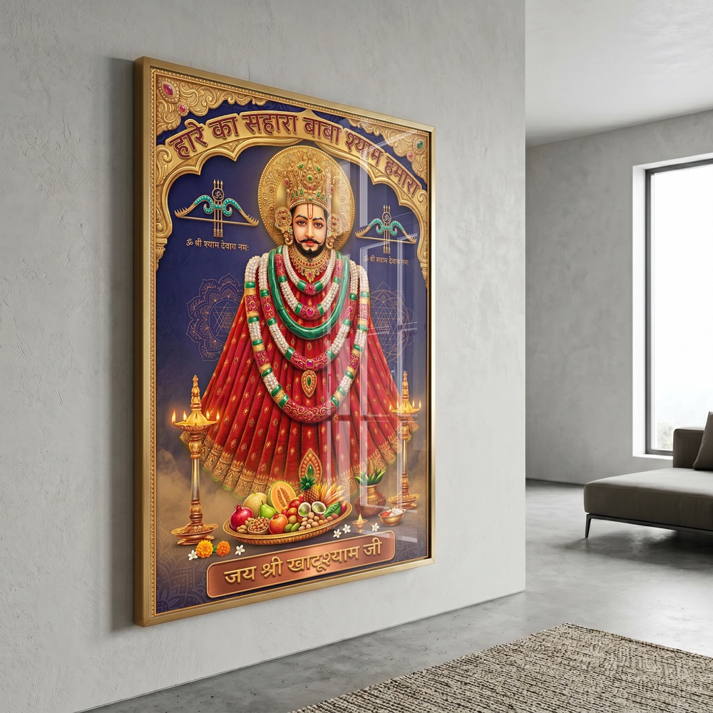 Royal Red Poshak Khatu Shyam Painting - Image 3
