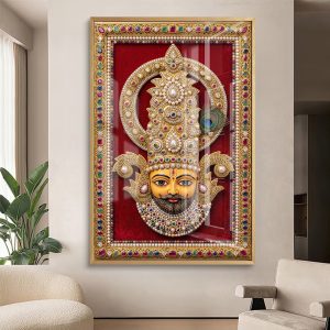 Pearl Crown Khatu Baba Velvet Painting