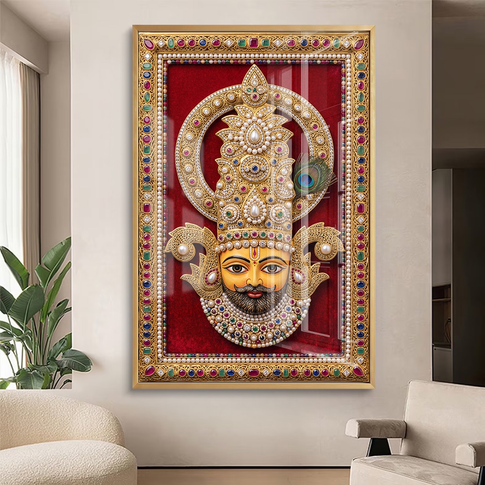 Pearl Crown Khatu Baba Velvet Painting