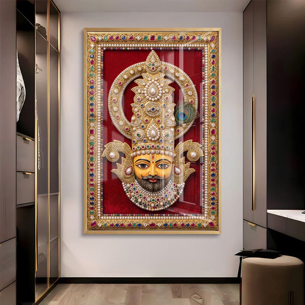 Pearl Crown Khatu Baba Velvet Painting - Image 2