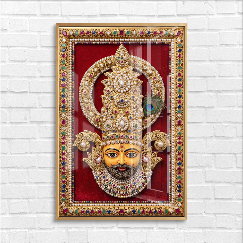 Pearl Crown Khatu Baba Velvet Painting - Image 4