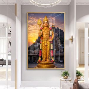 Lord Murugan Palani Temple Glass Painting