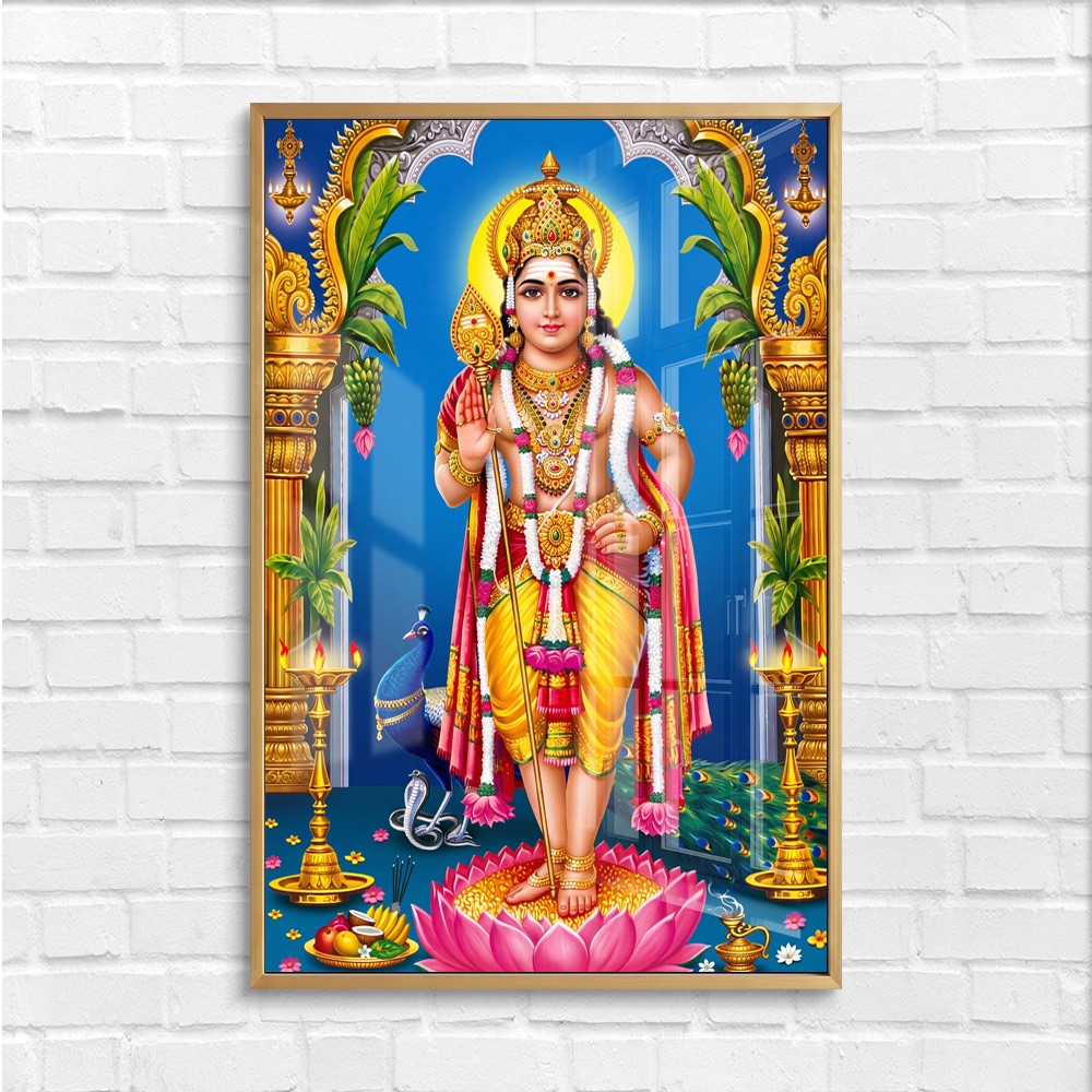 Lord Murugan In Temple Arch With Vel - Image 4