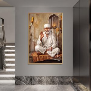 Meditative Sai Baba White Robe Painting