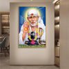 Sai Baba with Shivling Blessing Painting