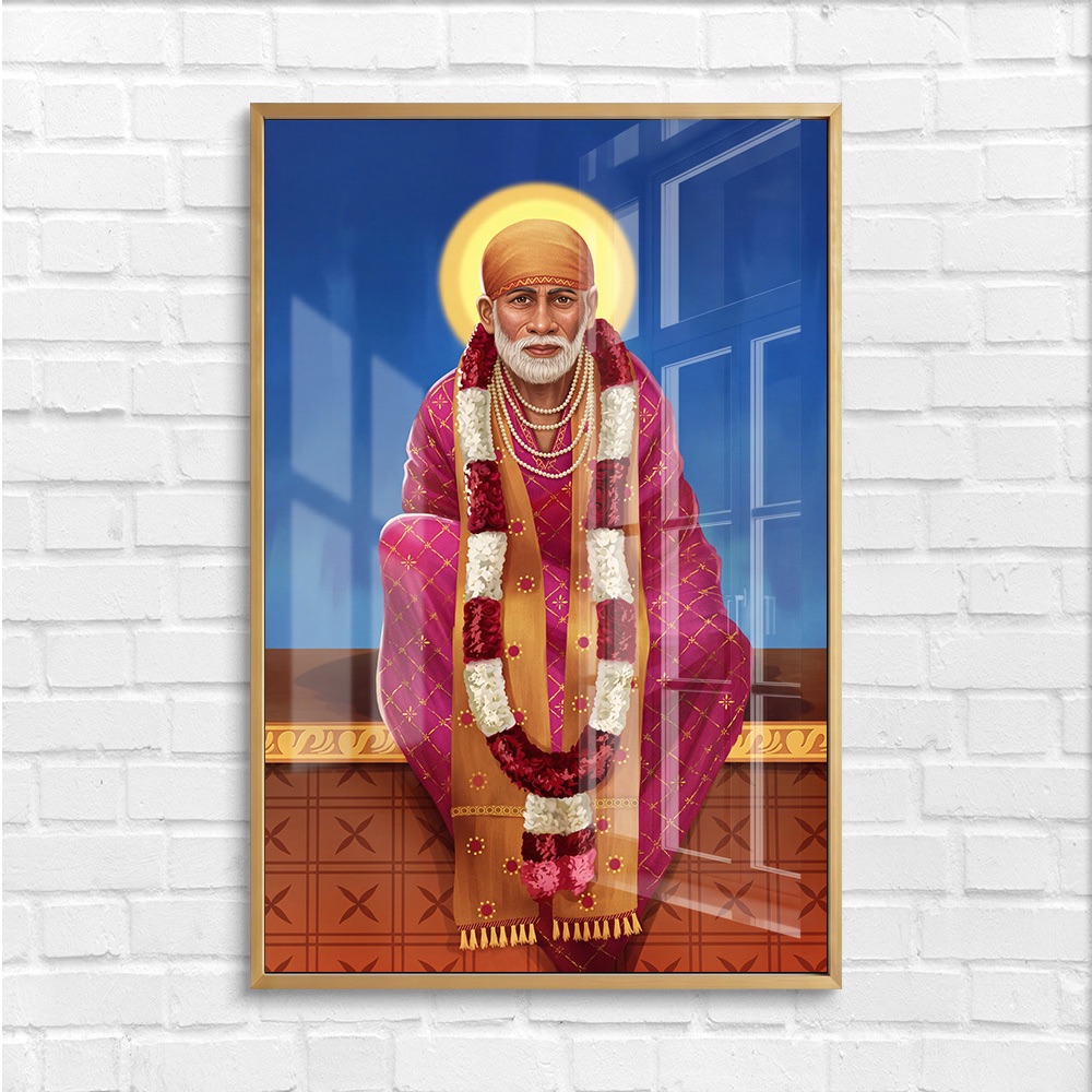 Vibrant Sai Baba Pink Attire Art - Image 4