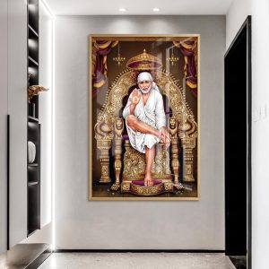 Royal Golden Throne Sai Baba Wall Art