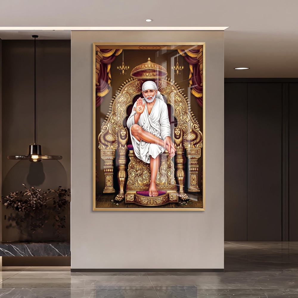 Royal Golden Throne Sai Baba Wall Art - Image 2