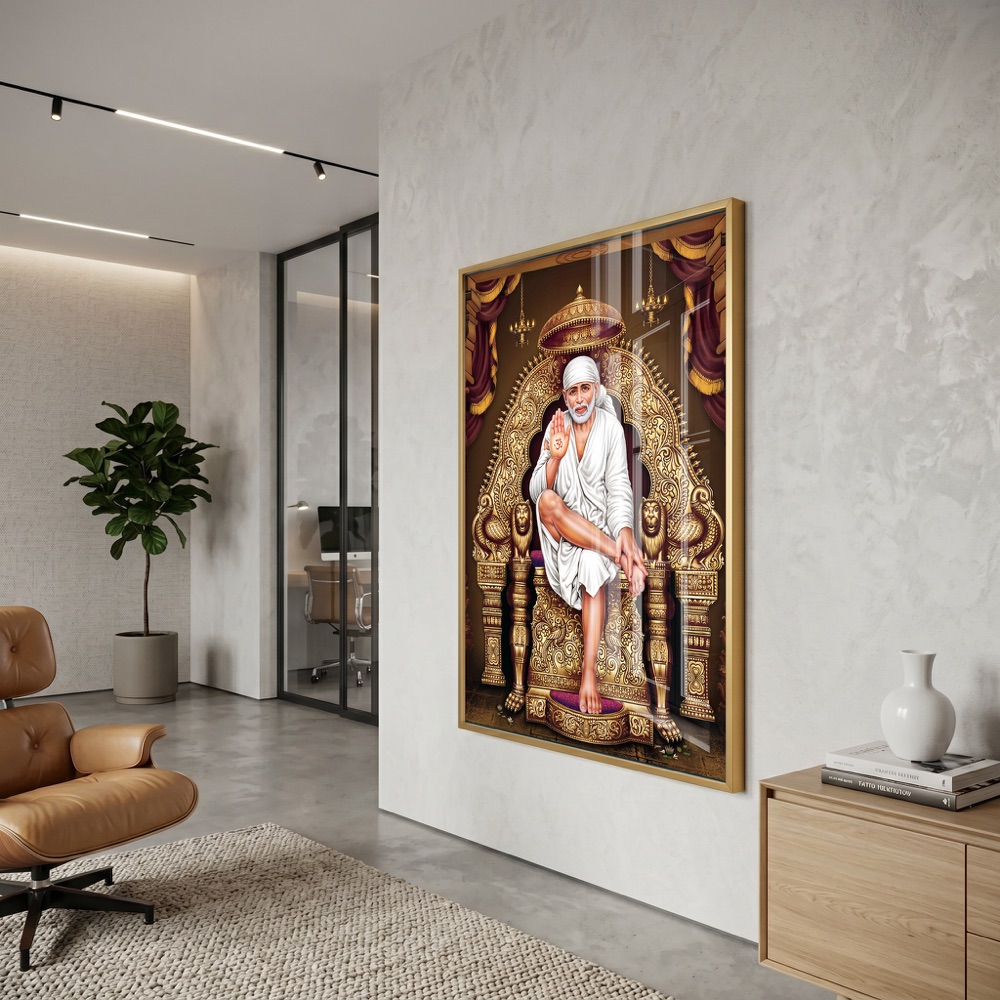 Royal Golden Throne Sai Baba Wall Art - Image 3