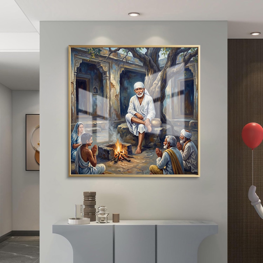 Sacred Sai Baba Dhuni Fire Wall Art