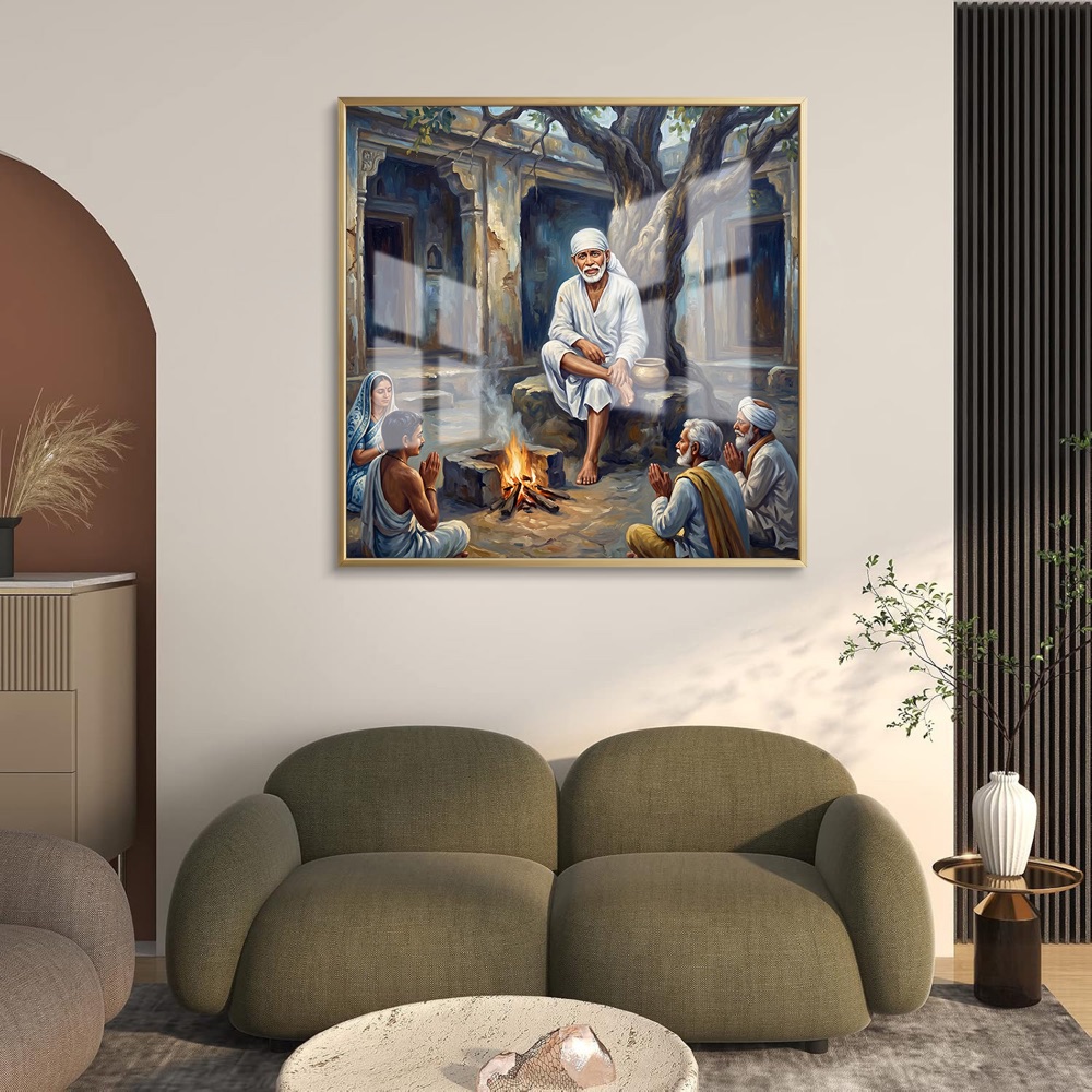 Sacred Sai Baba Dhuni Fire Wall Art - Image 2