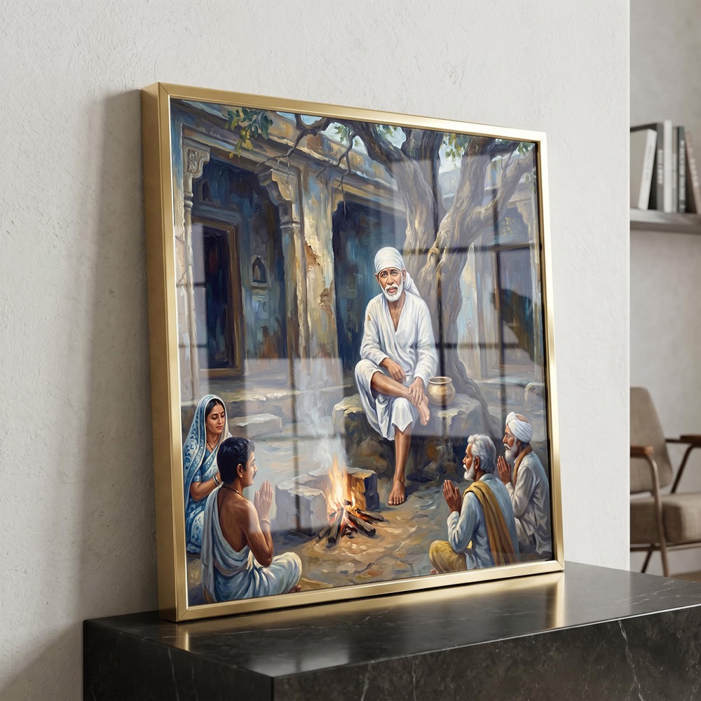 Sacred Sai Baba Dhuni Fire Wall Art - Image 3