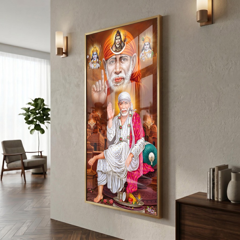 Divine Trinity Sai Baba Blessing Wall Art - Image 3