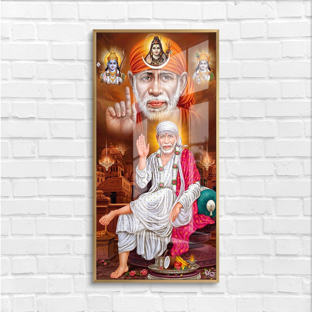 Divine Trinity Sai Baba Blessing Wall Art - Image 4