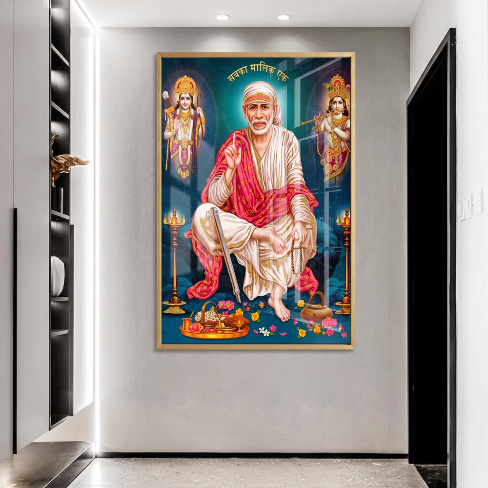 Sai Baba Ram Krishna Blessing Wall Art