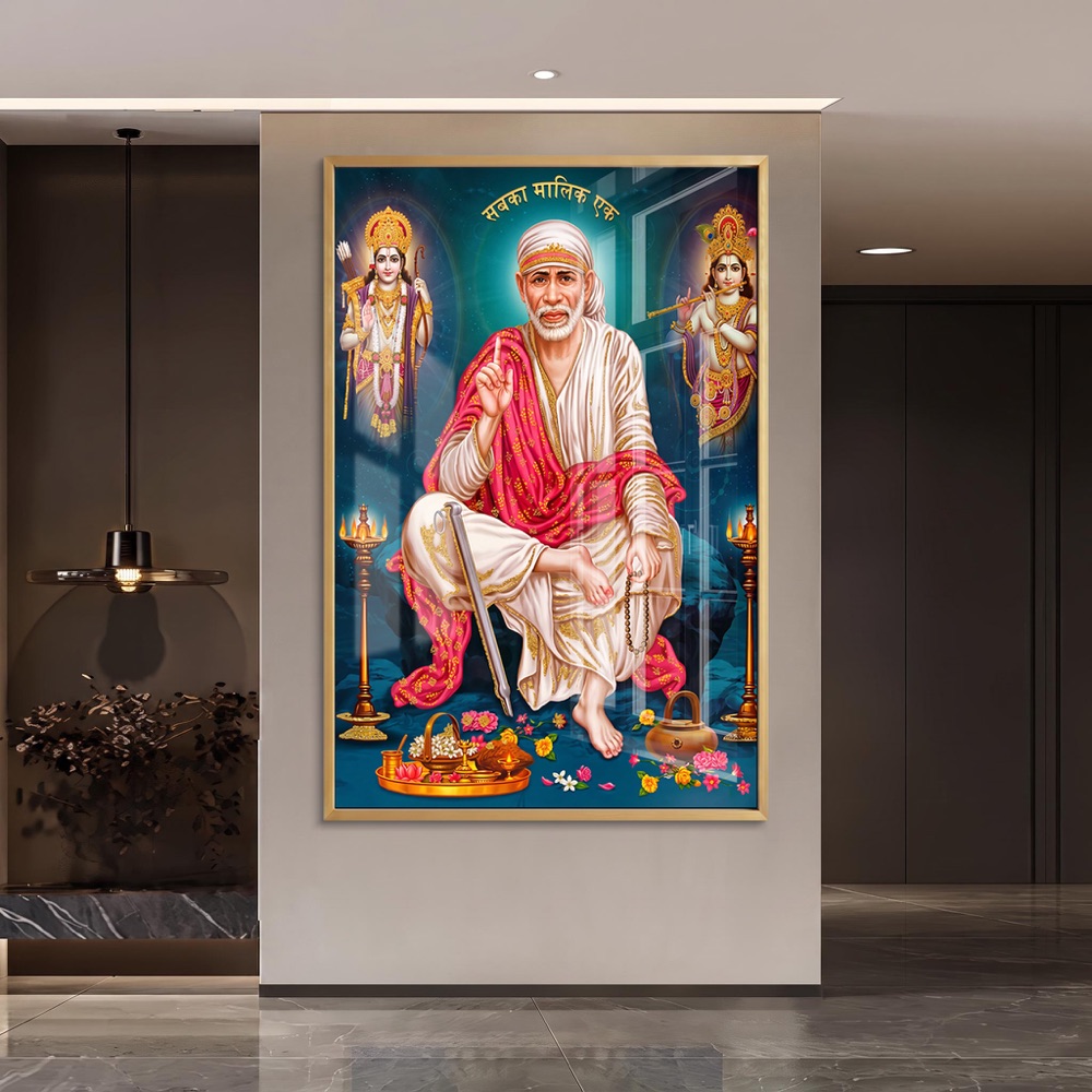 Sai Baba Ram Krishna Blessing Wall Art - Image 2