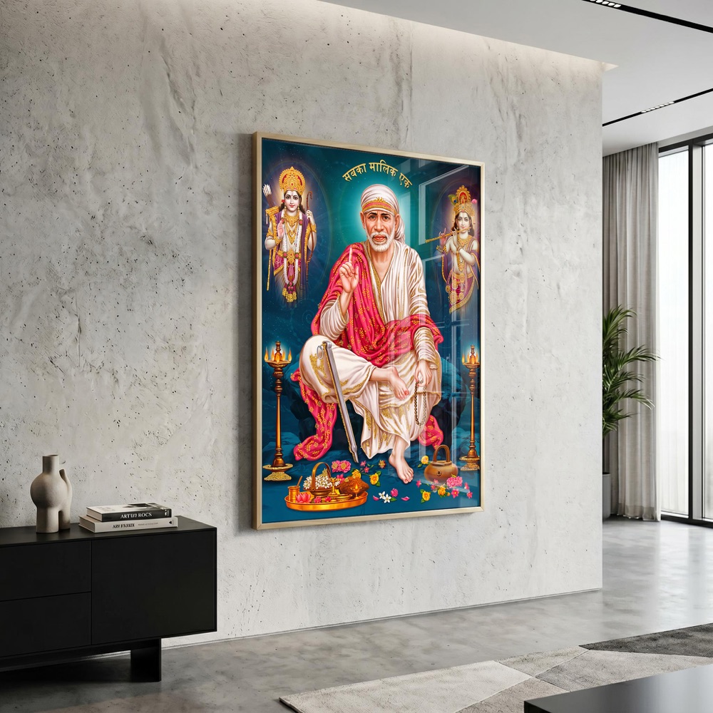 Sai Baba Ram Krishna Blessing Wall Art - Image 3