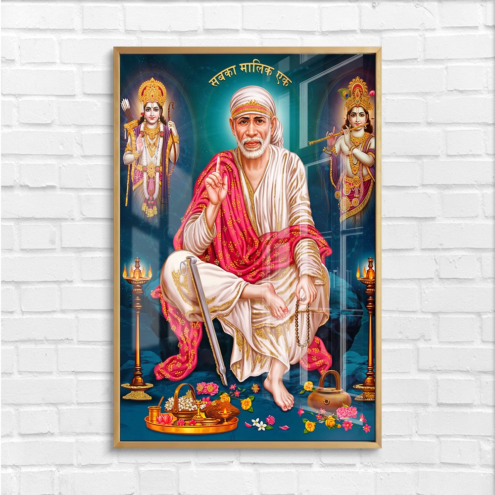 Sai Baba Ram Krishna Blessing Wall Art - Image 4