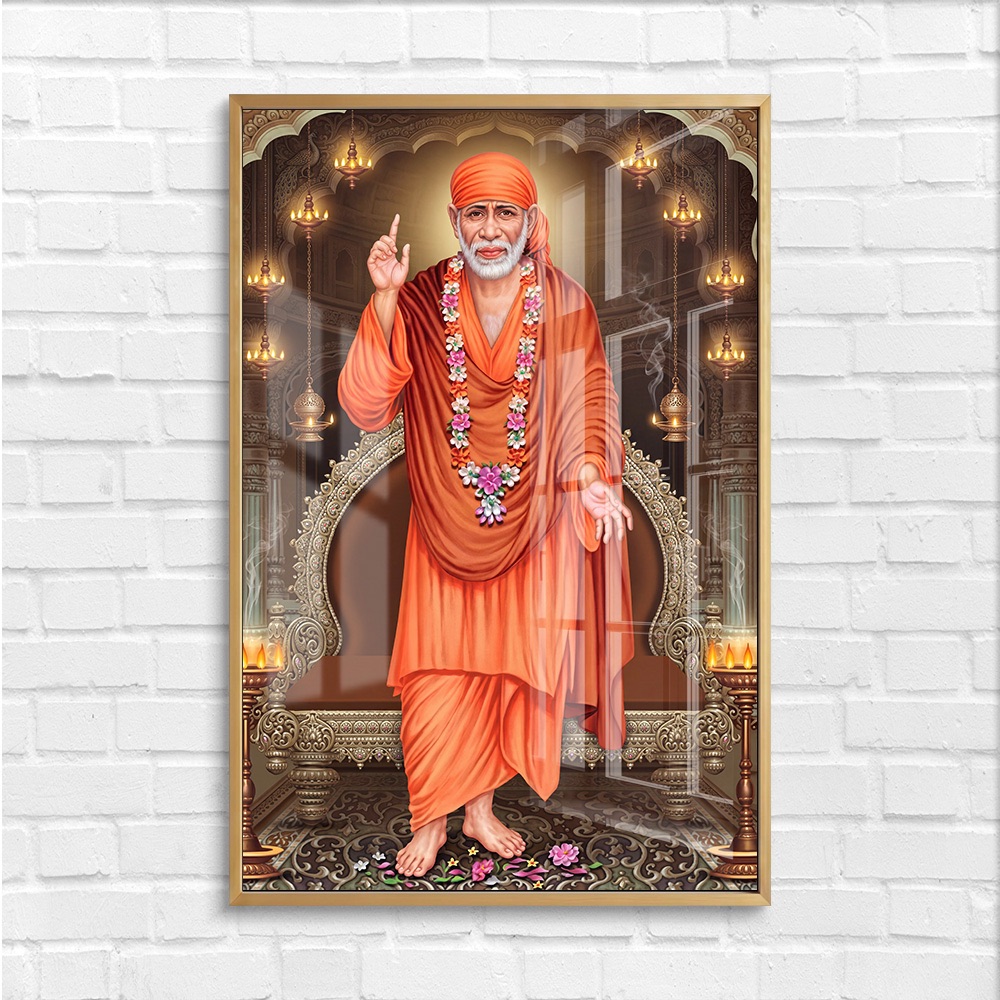 Sai Baba Temple Hanging Diya Painting - Image 4