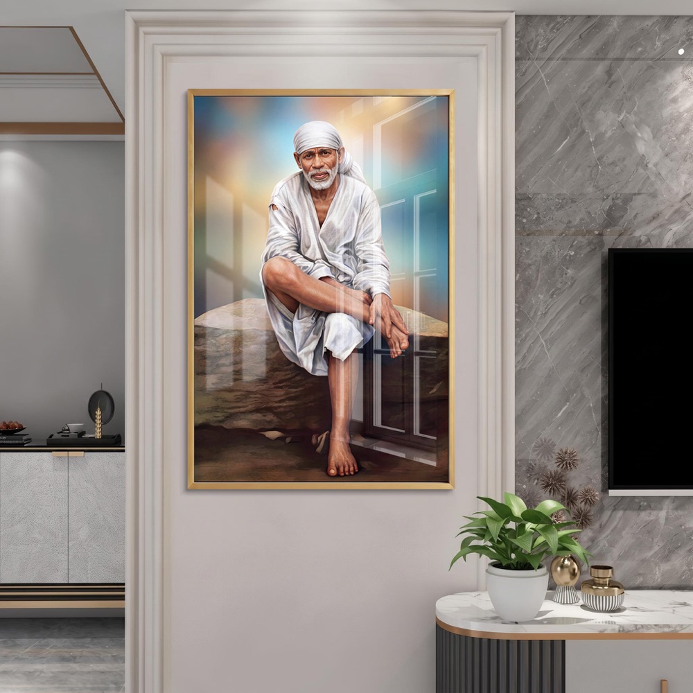 Classic Sai Baba White Robe Painting - Image 2