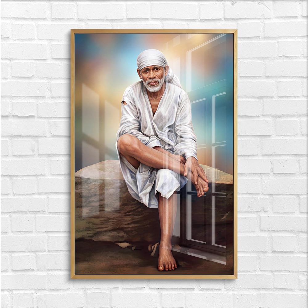 Classic Sai Baba White Robe Painting - Image 4