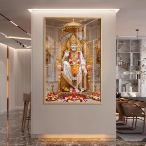 Sai Baba Royal Golden Throne Painting