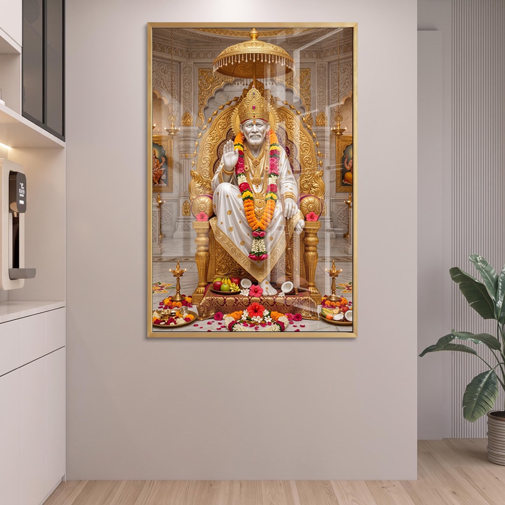 Sai Baba Royal Golden Throne Painting - Image 2