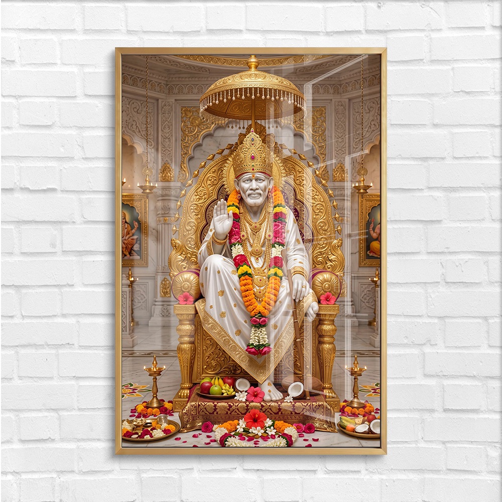 Sai Baba Royal Golden Throne Painting - Image 4