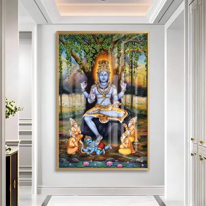 Meditating Lord Dakshinamurthy Spiritual Wall Painting