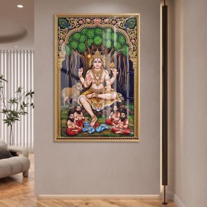 Traditional Lord Dakshinamurthy Tanjore Style Painting