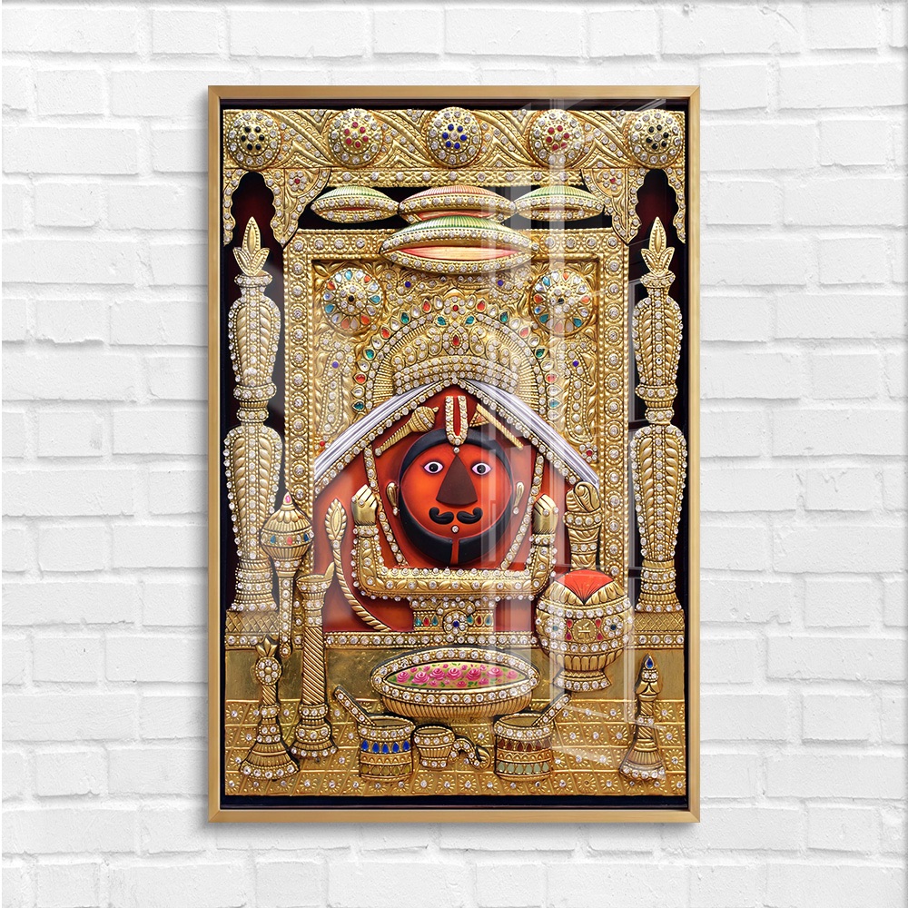 Salasar Balaji Tanjore Style Glass Painting - Image 4