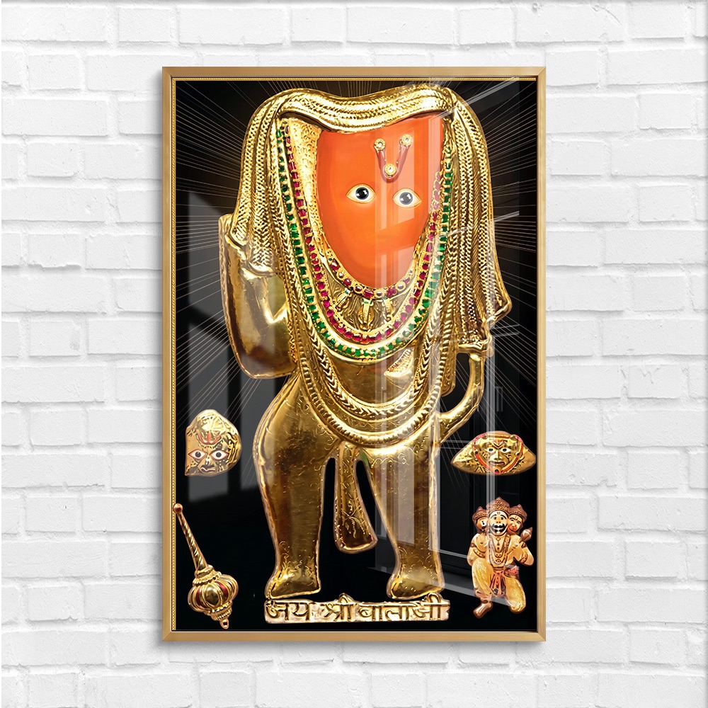 Shri Mehendipur Balaji Golden Idol Wall Painting - Image 4