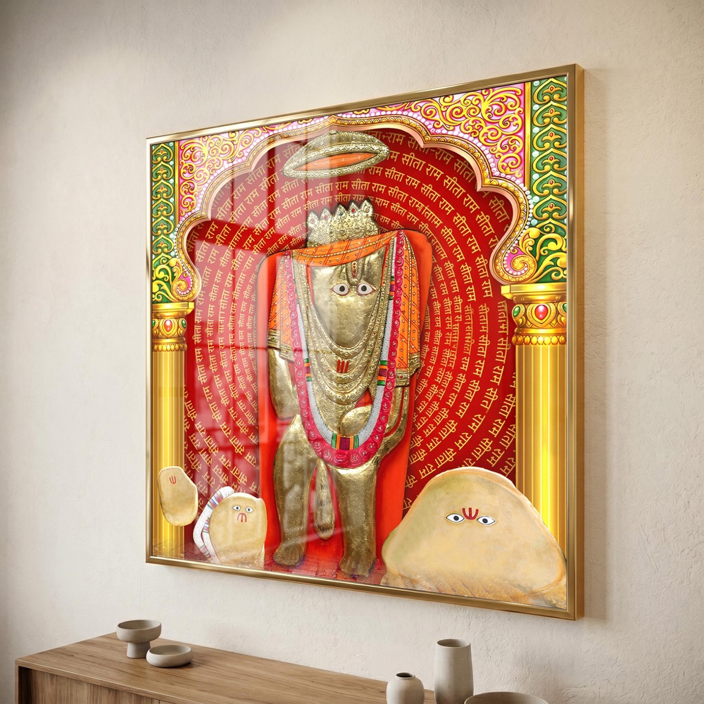Mehendipur Balaji Sita Ram Glass Painting - Image 3
