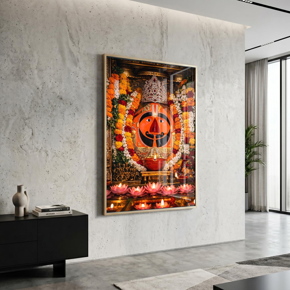 Salasar Balaji Marigold Garland Photo Frame - Image 3