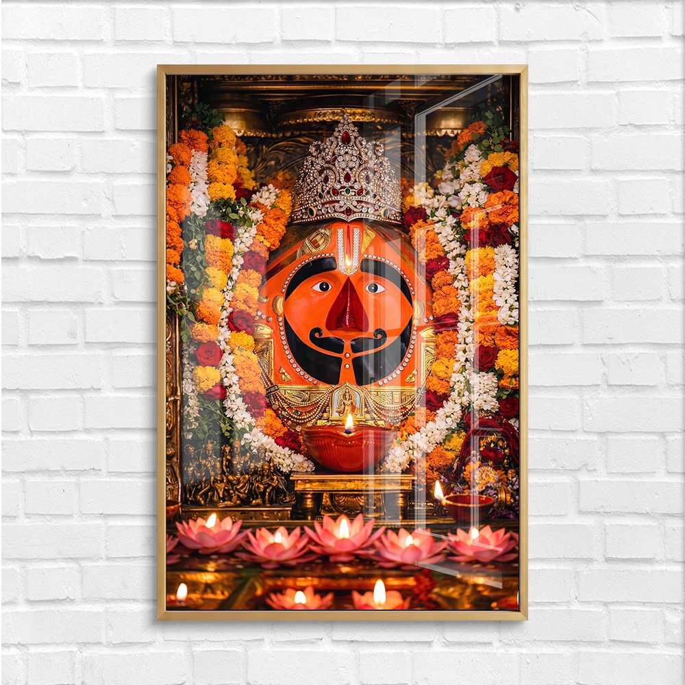 Salasar Balaji Marigold Garland Photo Frame - Image 4