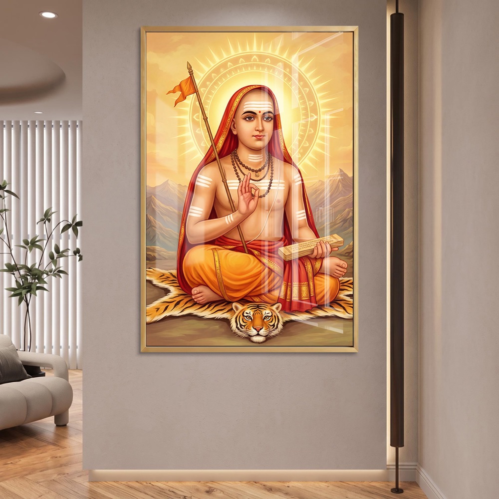 Adi Shankaracharya Golden Halo Wall Art - Image 2