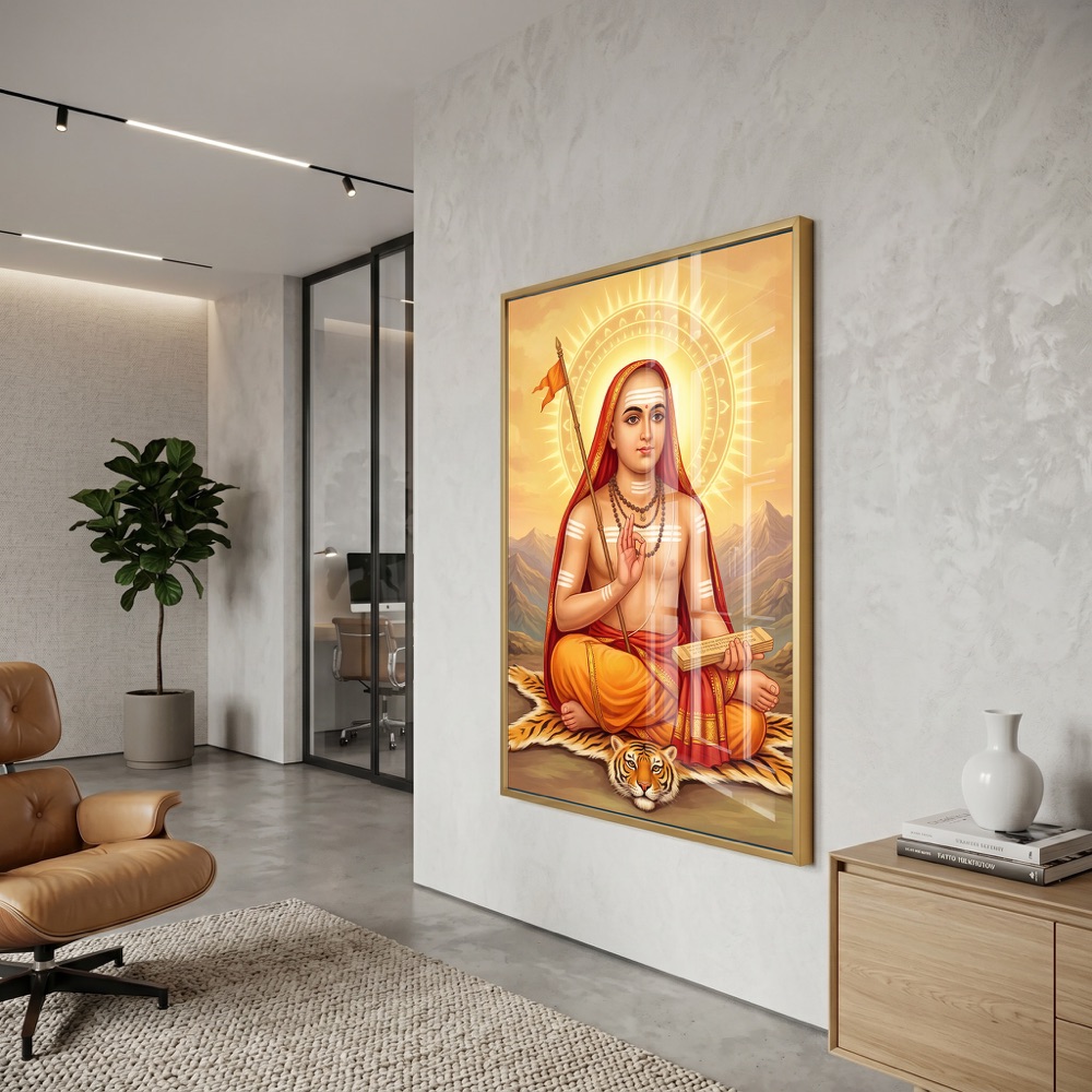 Adi Shankaracharya Golden Halo Wall Art - Image 3