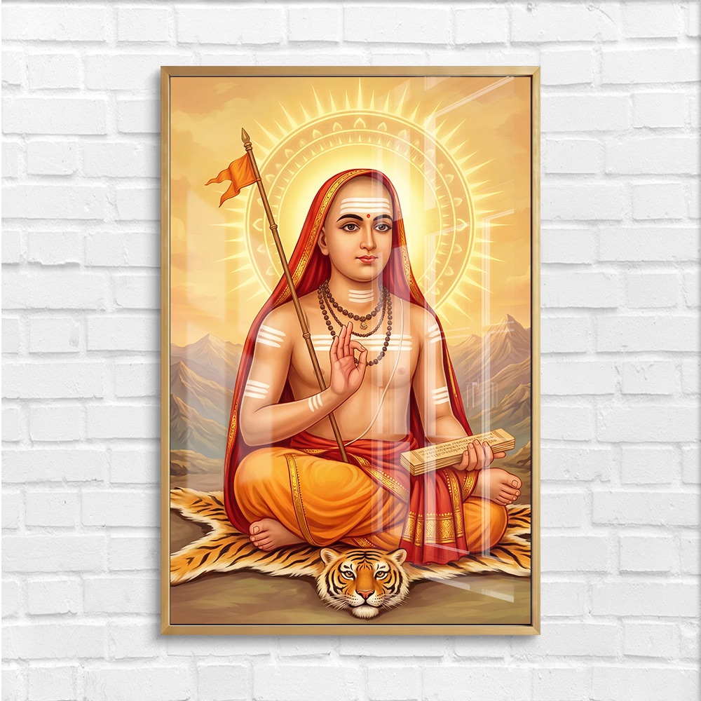 Adi Shankaracharya Golden Halo Wall Art - Image 4