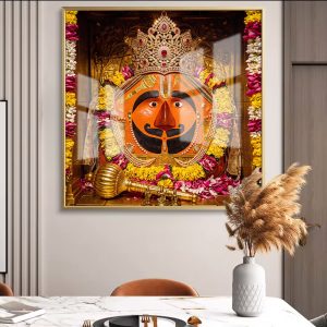 Salasar Balaji Golden Crown Gada Painting