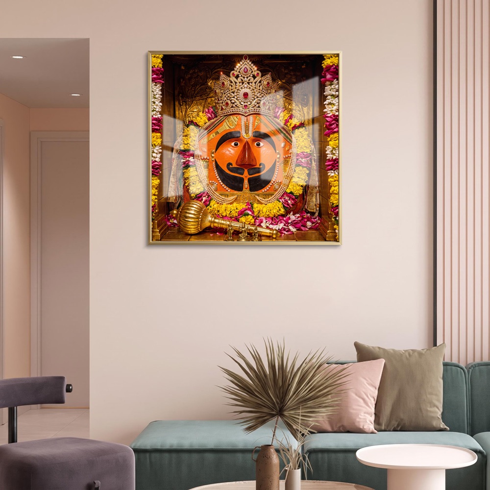 Salasar Balaji Golden Crown Gada Painting - Image 2