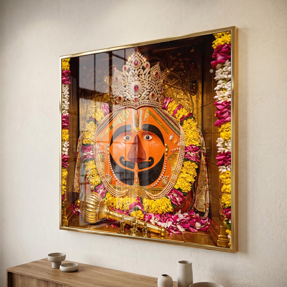 Salasar Balaji Golden Crown Gada Painting - Image 3