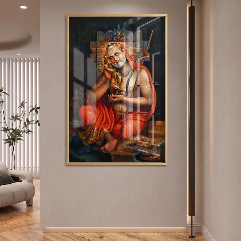 Sri Raghavendra Swamy Krishna Idol Painting - Image 2