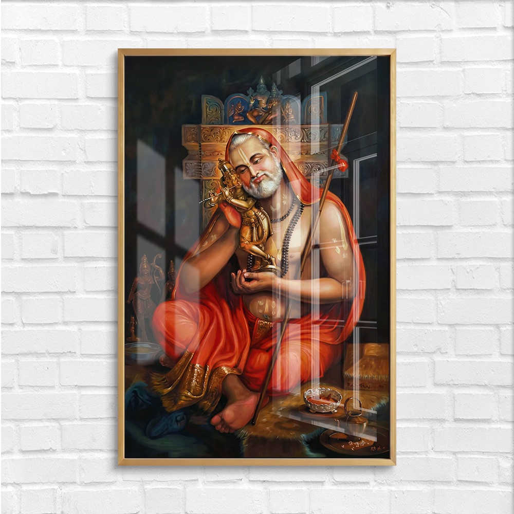 Sri Raghavendra Swamy Krishna Idol Painting - Image 4