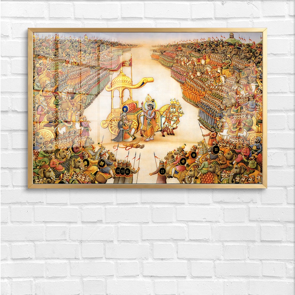 Mahabharata Kurukshetra Gita Updesh Wall Painting - Image 4