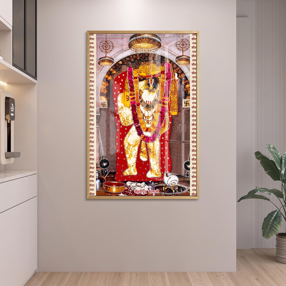 Shri Mehendipur Balaji Sacred Idol Glass Art
